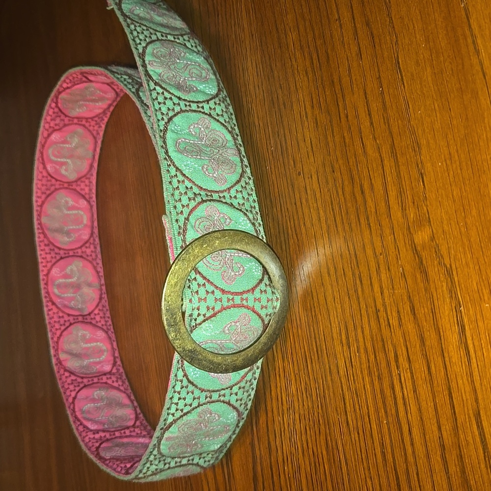 J. Crew Reversible Textile Belt With Brass Buckle